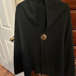 Black Cape/Wrap with Button Closure